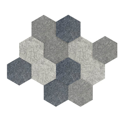 PET Hexagon Ocean Foam Pack 12pc-2 Thickness. 2 Gray 1 Blue