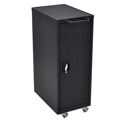 Black 12 Chromebook Charging Cart Includes Electrical Outlets