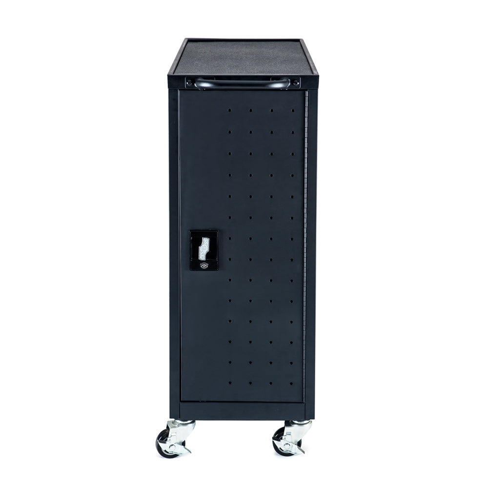 Black 12 Chromebook Charging Cart Includes Electrical Outlets