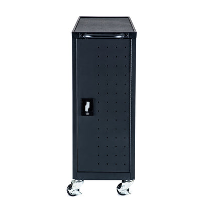 Black 12 Chromebook Charging Cart Includes Electrical Outlets