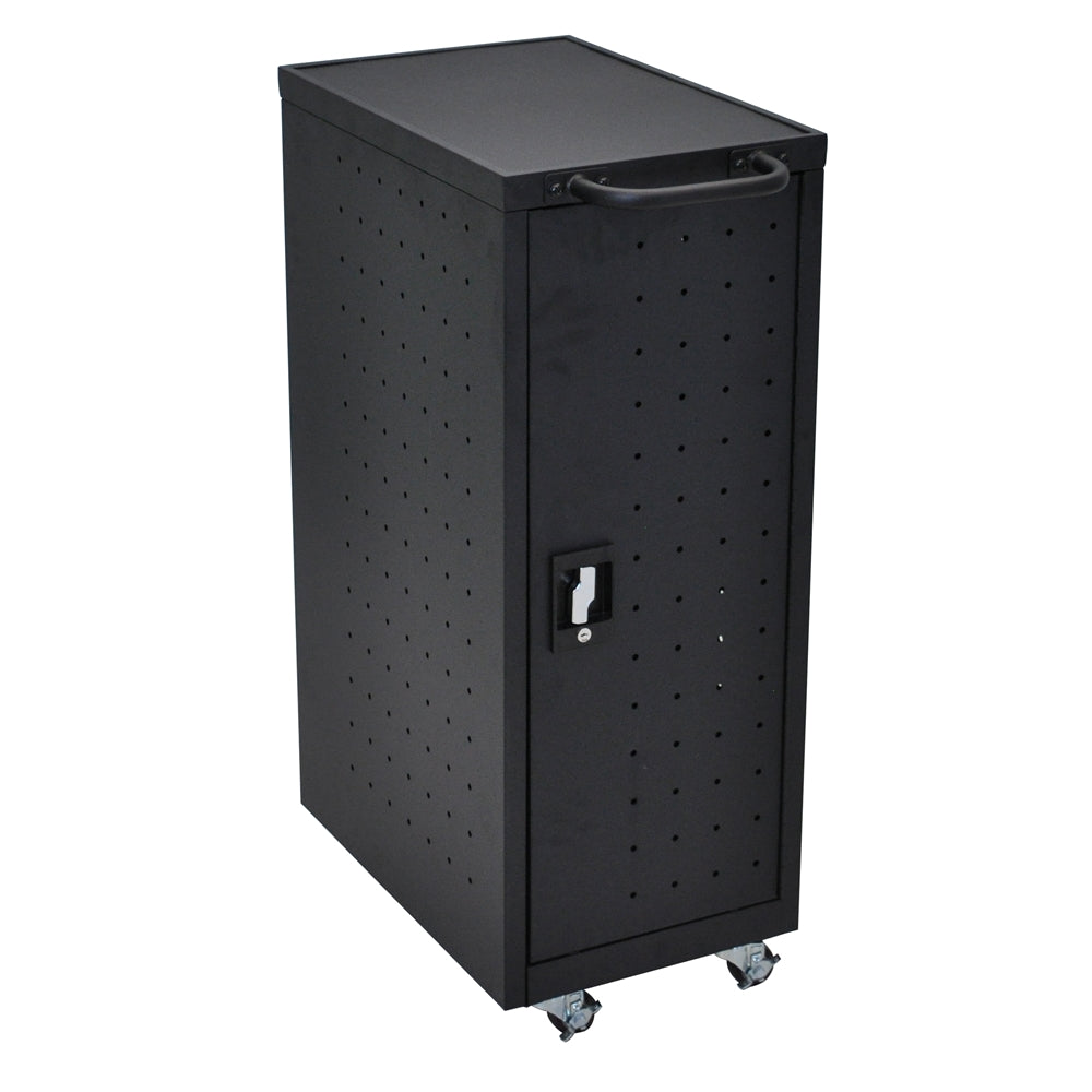 Black 12 Chromebook Charging Cart Includes Electrical Outlets
