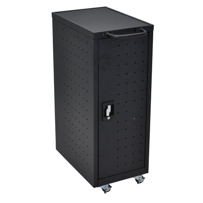 Black 12 Chromebook Charging Cart Includes Electrical Outlets