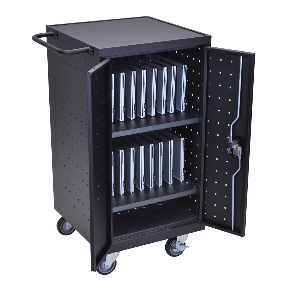 Black 18 Laptop Computer Charging Cart
