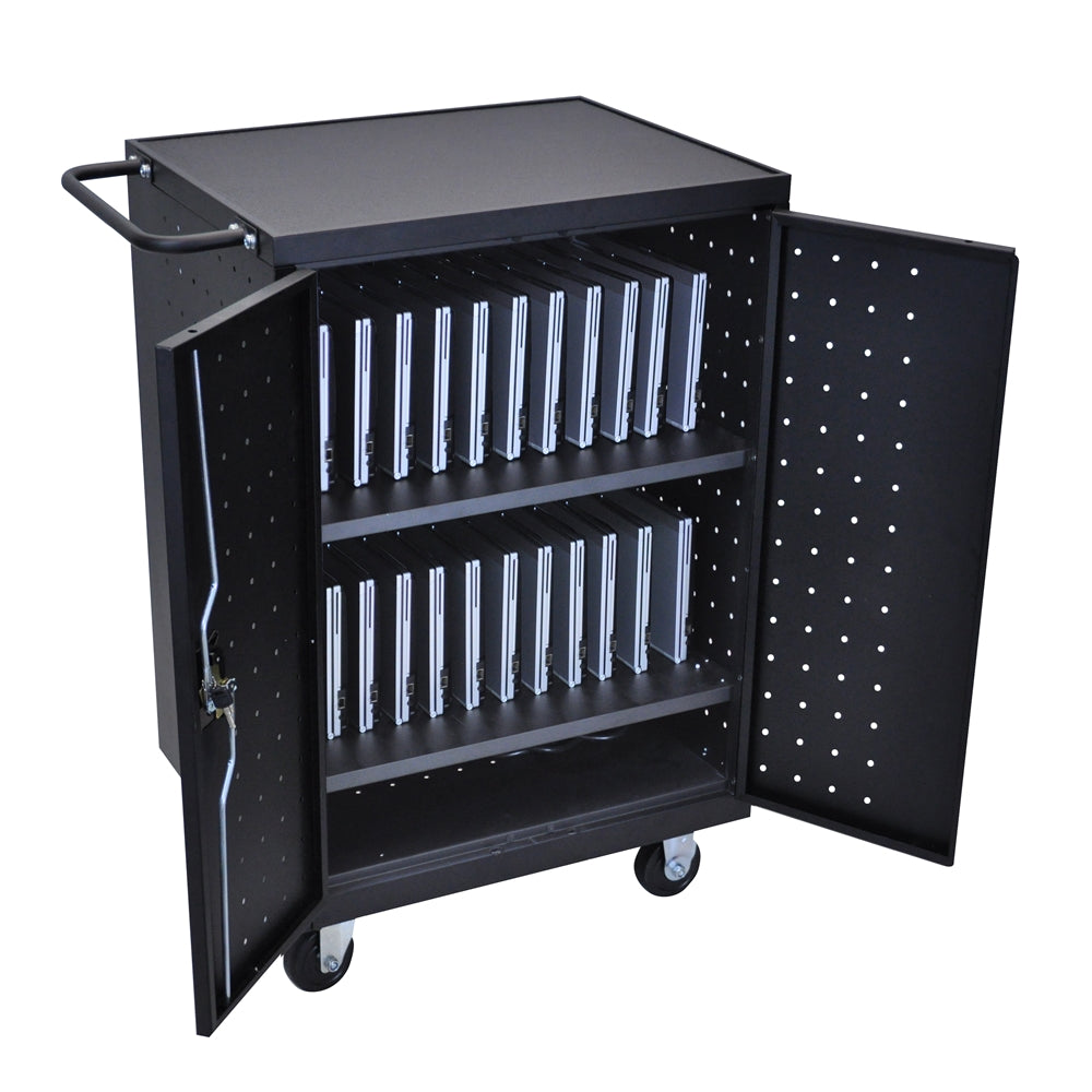 Black 24 Laptop Computer Charging Cart