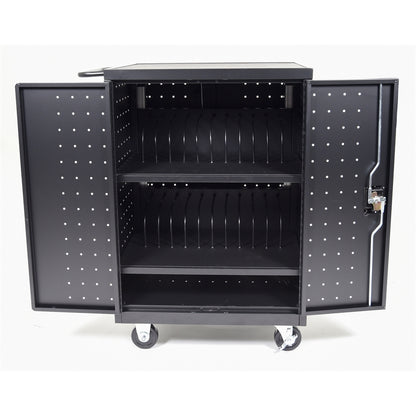 Black 24 Laptop Computer Charging Cart
