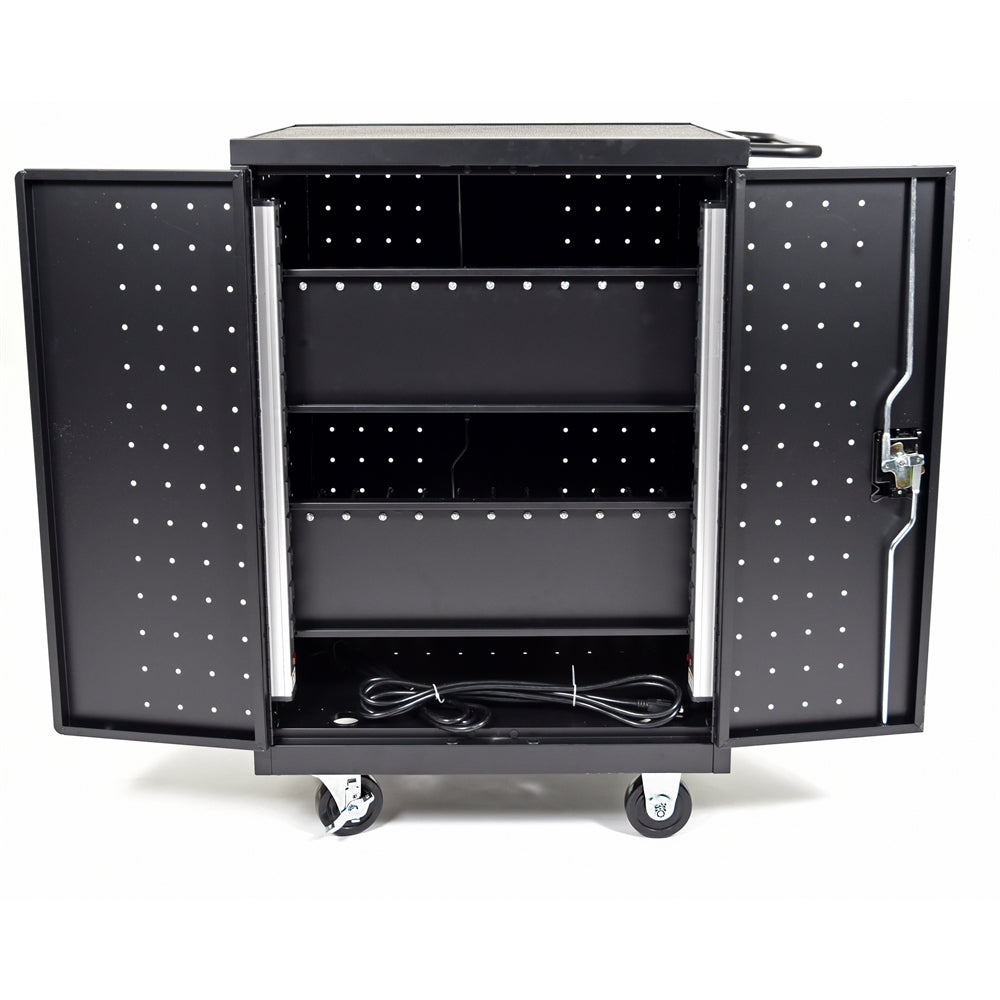 Black 24 Laptop Computer Charging Cart