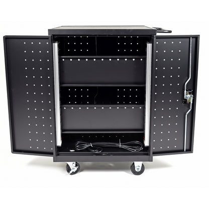 Black 24 Laptop Computer Charging Cart