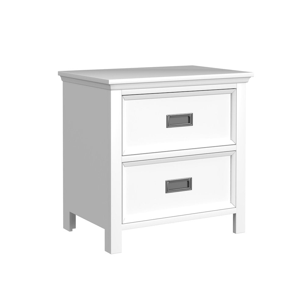 Hampton Kids Twin Over Twin Bunk with Ladder 5PC Bedroom Set in White