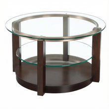 Espresso Coffee Table with Glam Finish and Durable Base for Living Room