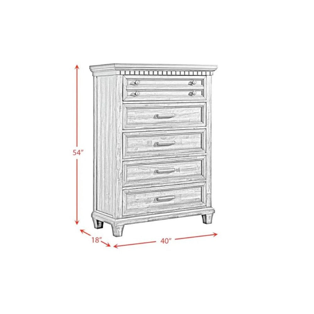 Windom 5-Drawer Chest in Antique White