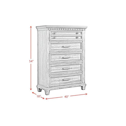 Windom 5-Drawer Chest in Antique White