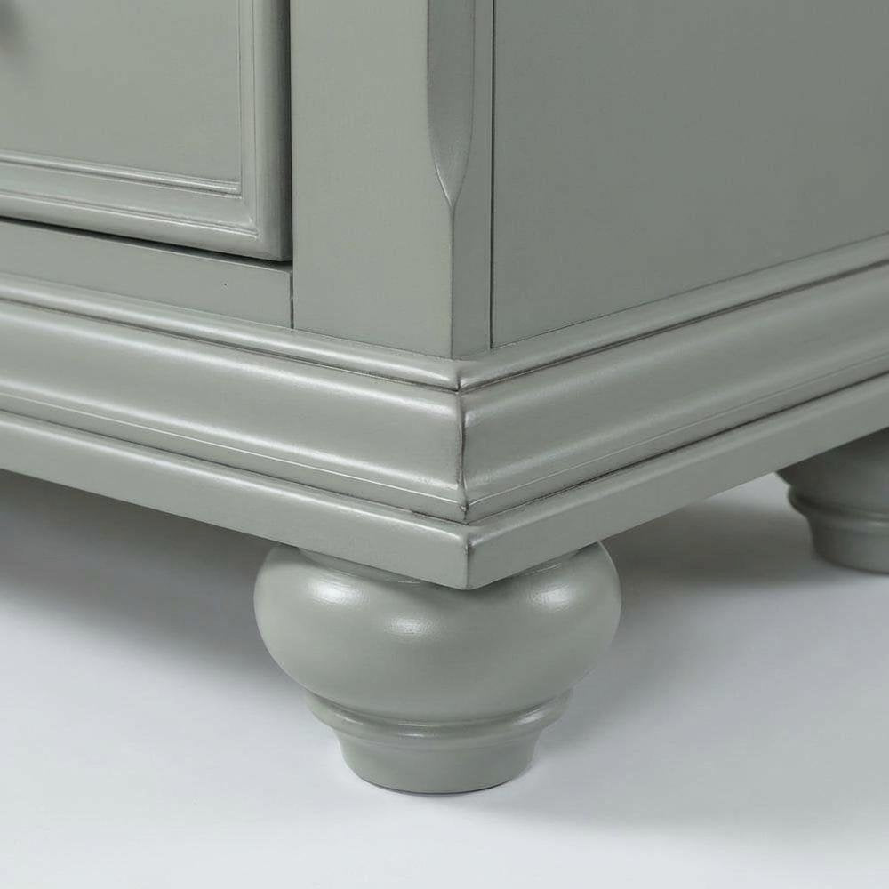 Grey Nightstand with 3 Drawers, Usb Ports, and Traditional Style
