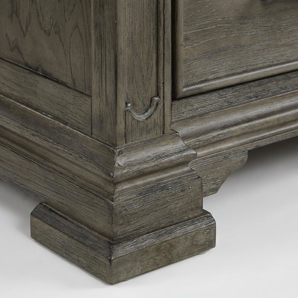 Grey 3-Drawer Nightstand with Sliding Top and Modern Style