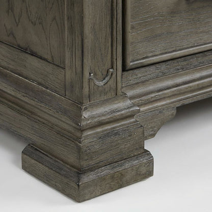 Grey 3-Drawer Nightstand with Sliding Top and Modern Style
