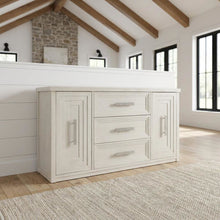 Oak Buffet Cabinet Sideboard with Storage, Credenza, Dining Room, Antique White