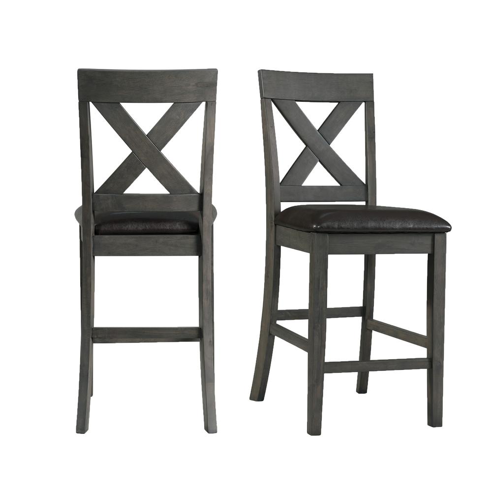 Alexa Counter Height Side Chair Set in Gray