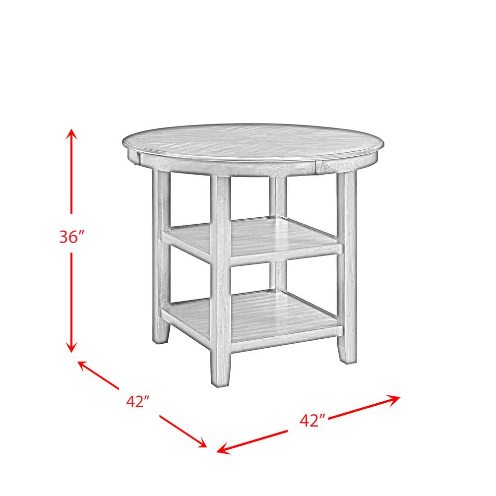 Counter Height 5PC Dining Set-Table and Four Faux Leather Side Chairs in Gray