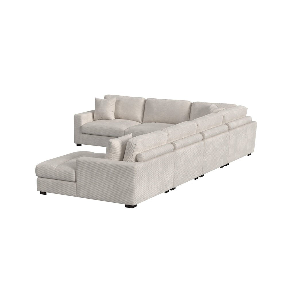 Mesa Modular 6PC Sectional Set with RHF Chaise in Steno Beige