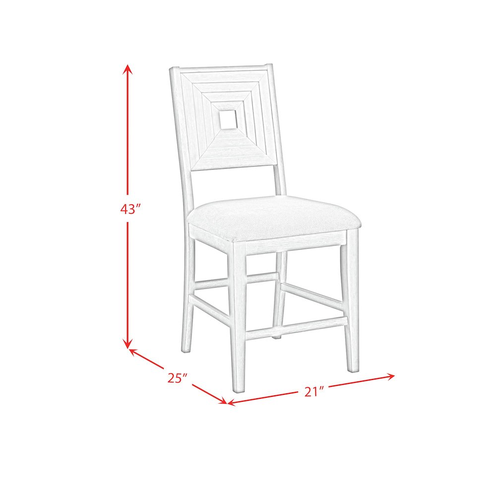 5PC Square Counter Height Dining Set in Antique White-Table and Four Chairs