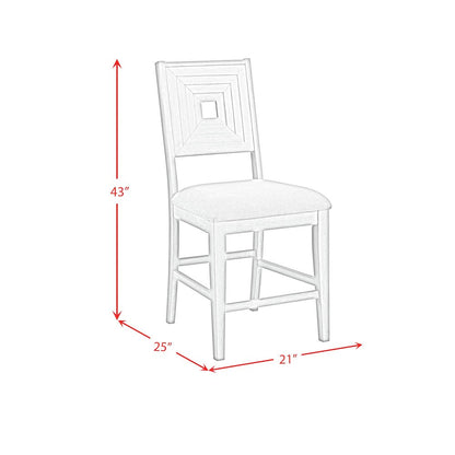5PC Square Counter Height Dining Set in Antique White-Table and Four Chairs