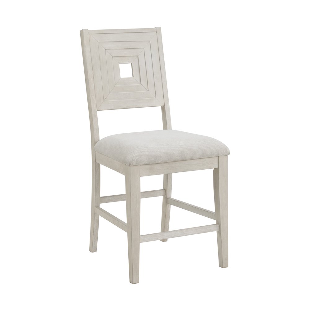 5PC Square Counter Height Dining Set in Antique White-Table and Four Chairs