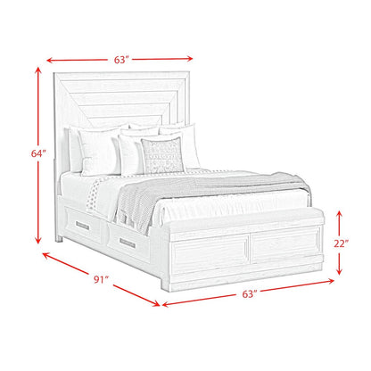 Rhiannon Queen Storage 3PC Bedroom Set in Antique White