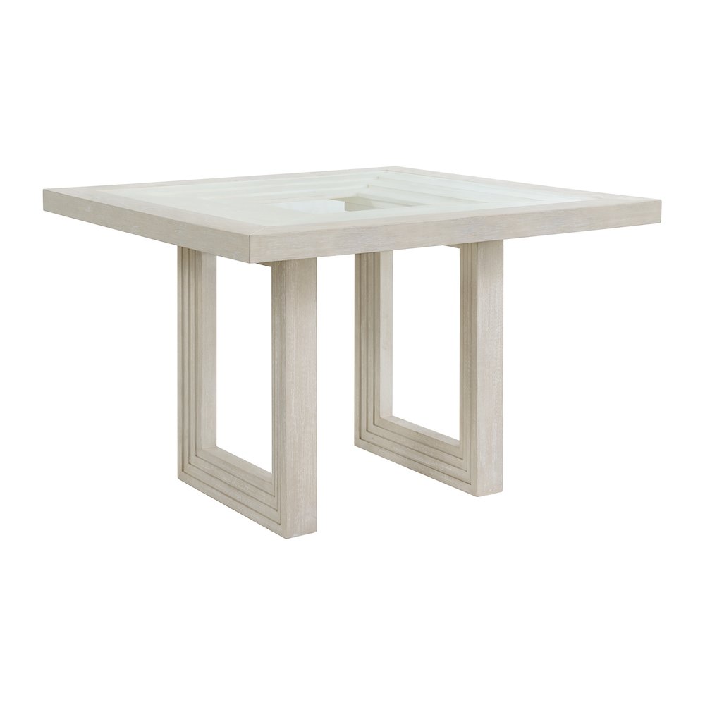 5PC Square Counter Height Dining Set in Antique White-Table and Four Chairs