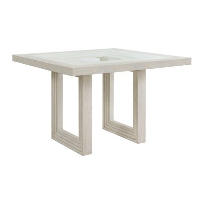 5PC Square Counter Height Dining Set in Antique White-Table and Four Chairs