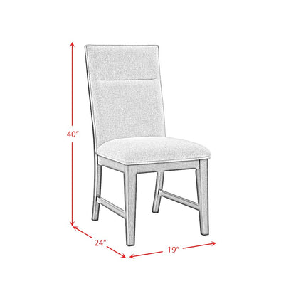 Edge 5PC Dining Set in Espresso-Round Table and Four Light Grey Fabric Chairs