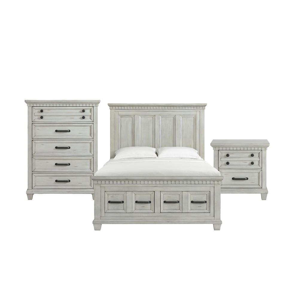Windom Queen Storage Bed in Antique White
