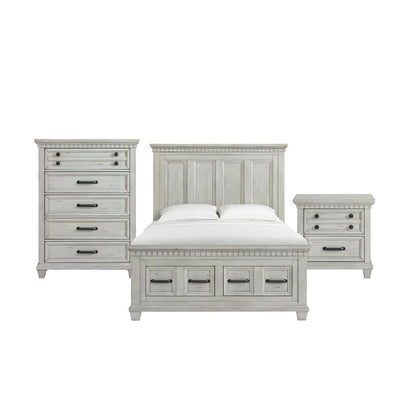 Windom Queen Storage Bed in Antique White