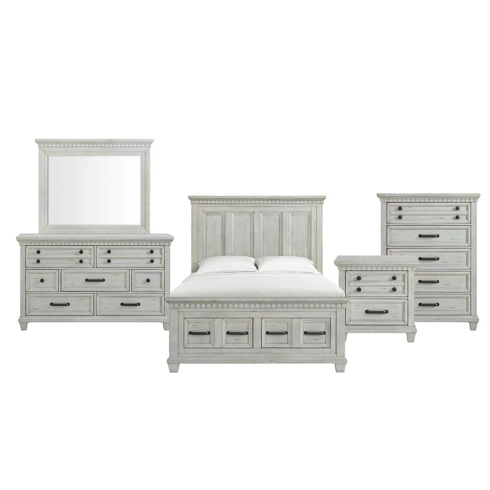 Windom Queen Storage Bed in Antique White