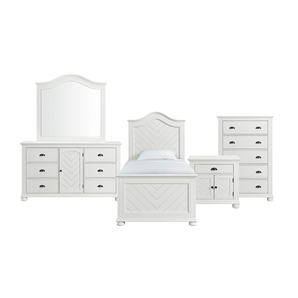 Conaughey  Twin Panel Bed in White