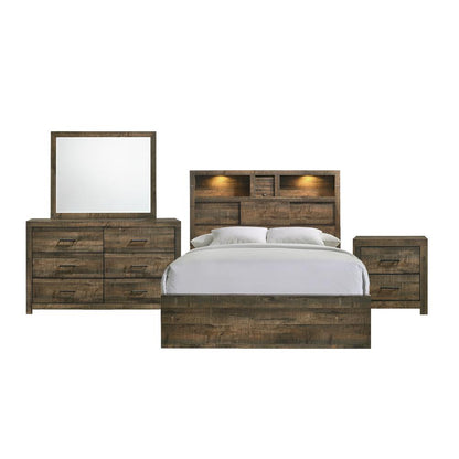Beckett Queen Bookcase Panel 4PC Bedroom Set with Bluetooth
