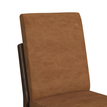 Perth 6PC Standard Height Dining Set in Brown-Table, Four PU Chairs & Bench