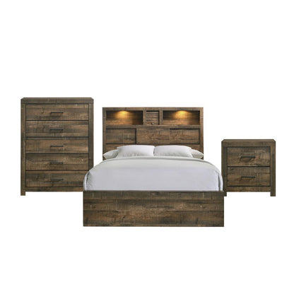 Beckett Queen Bookcase Panel 3PC Bedroom Set with Bluetooth