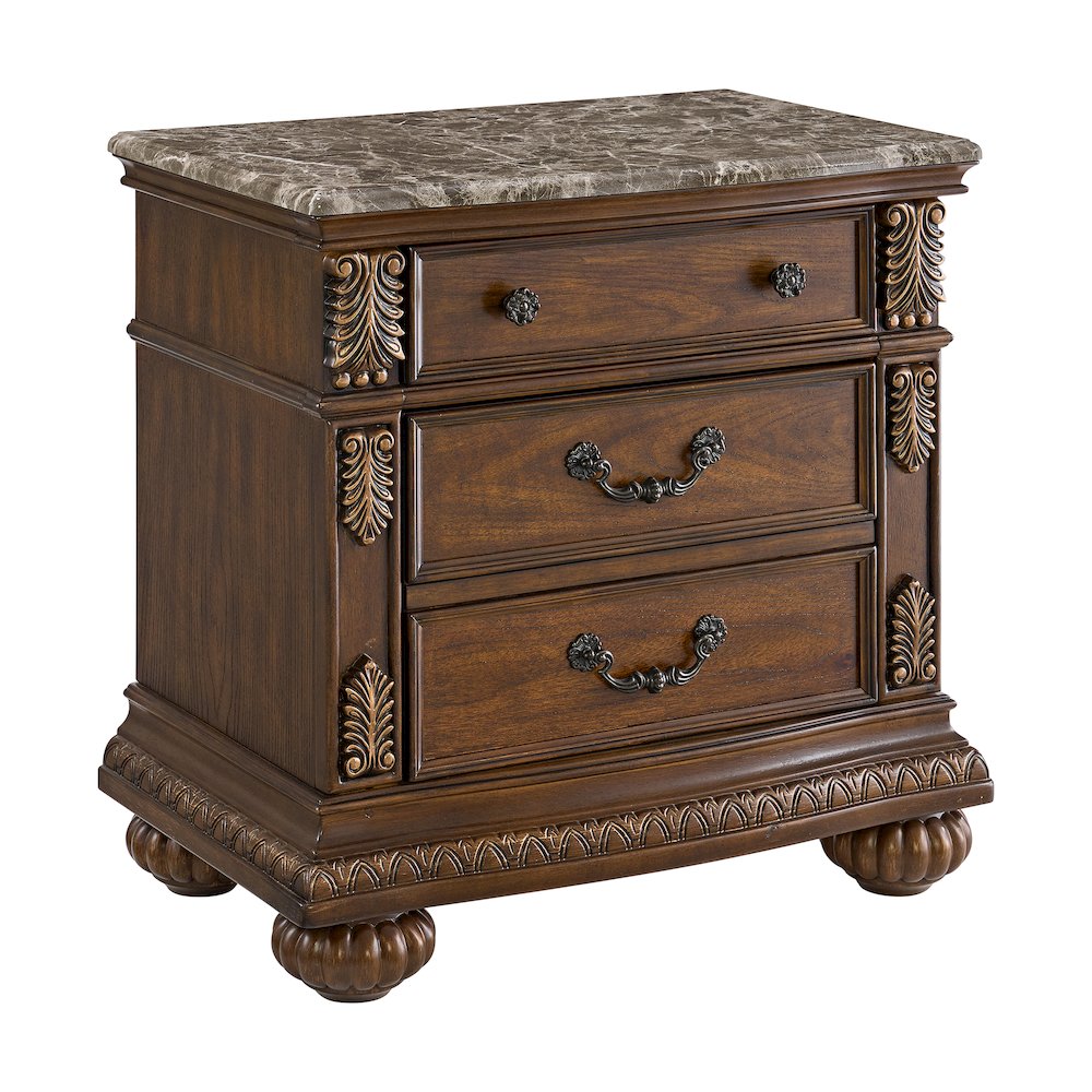 Concerto King UPH 3PC Bedroom Set with Black PU in Brown