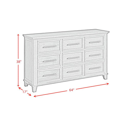 Henrik 9-Drawer Dresser in Ivory