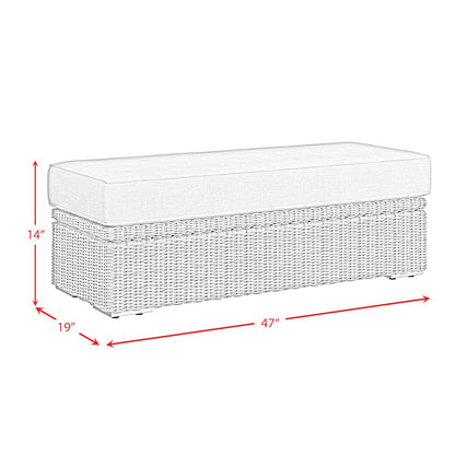 Carmona Ottoman - Natural and Olefin Beige