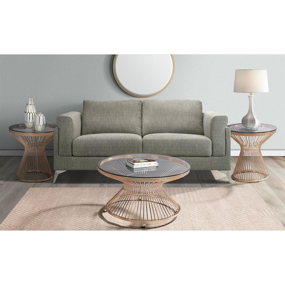 Poppy Round End Table in Gold