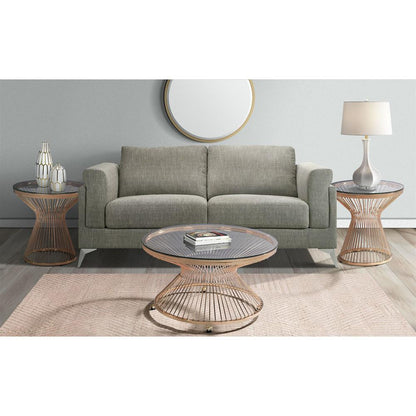 Poppy Round End Table in Gold