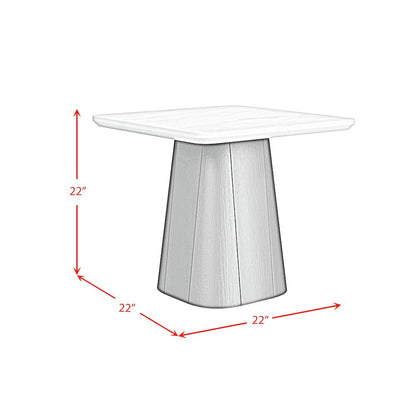 Yuri End Table in White and Black