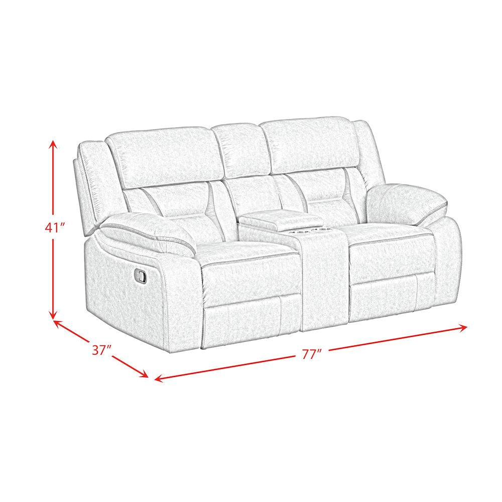 Kaoru 2PC Living Room Set in Corral Grey-Sofa & Loveseat