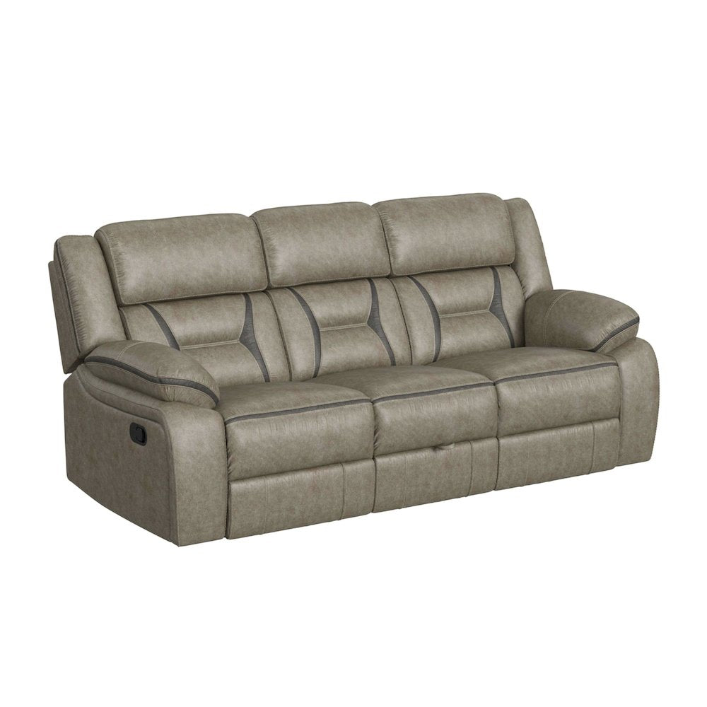 Kaoru 2PC Living Room Set in Corral Grey-Sofa & Loveseat
