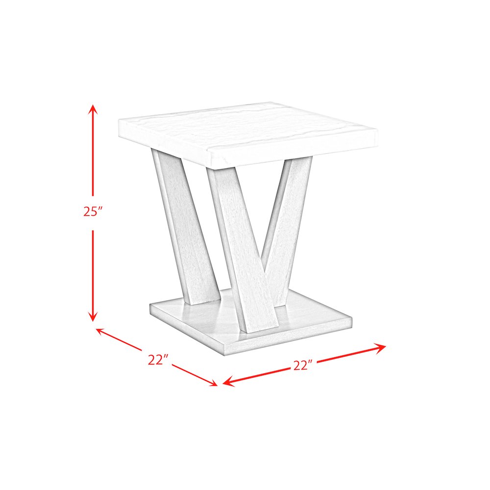 Graham Square End Table in Grey