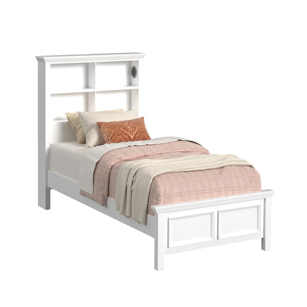 Hampton Kids Twin Bookcase 3PC Bedroom Set in White