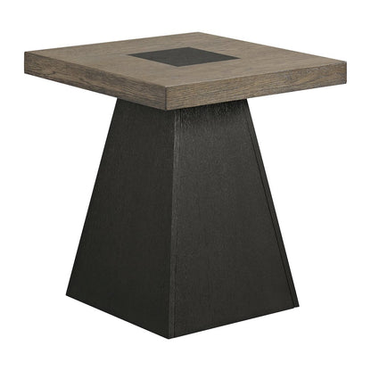 3PC Occasional Table Set in Grey and Dark Espresso-Coffee Table & TwoEnd Table