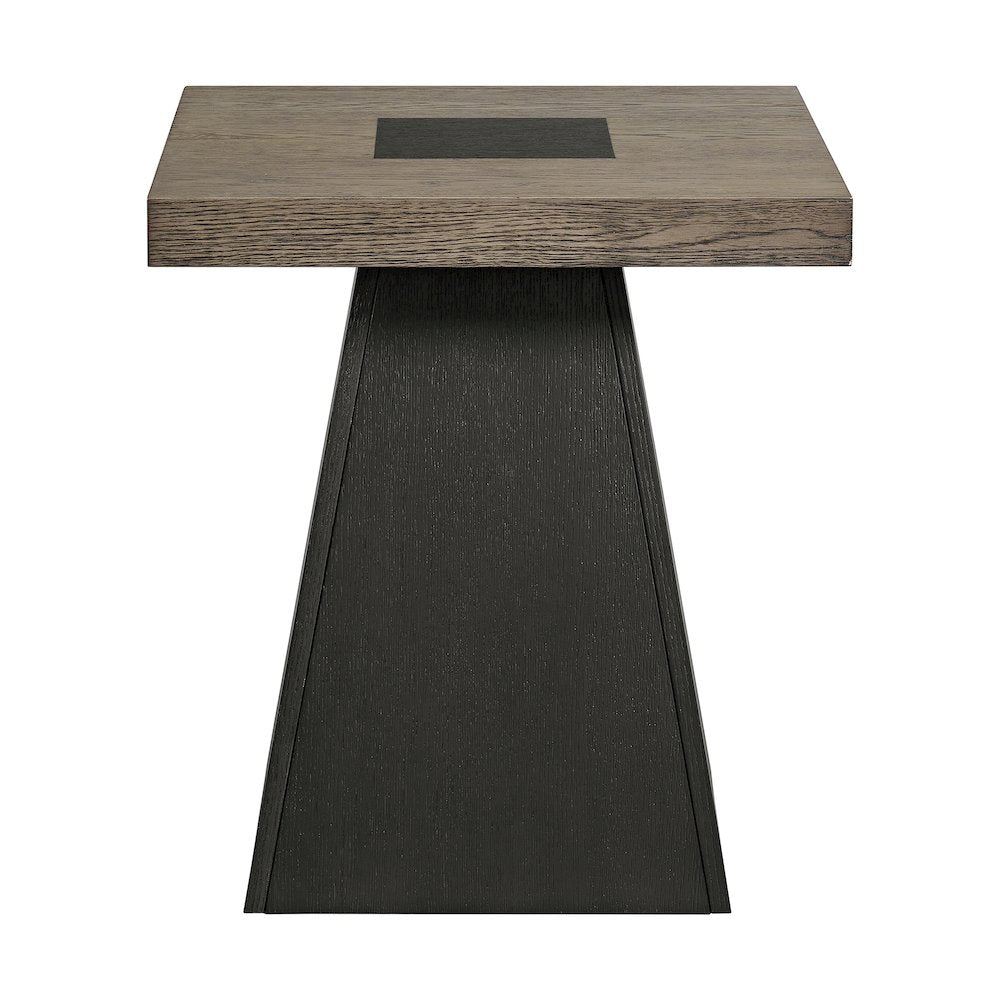 Jemma End Table in Grey and Dark Espresso