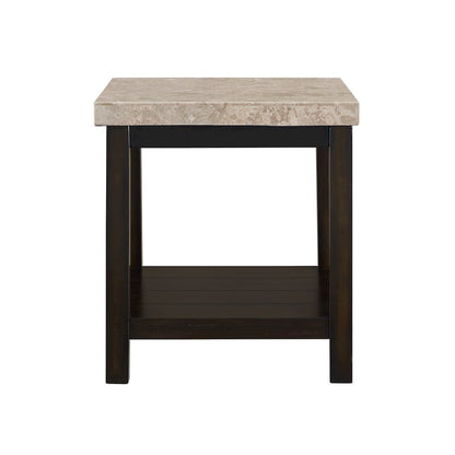 The Caleb End Table with Marble Top