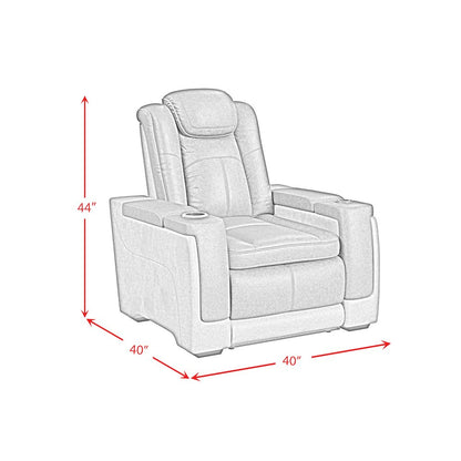 Power Motion Recliner with Power Headrest in Rocky Grey/Brown